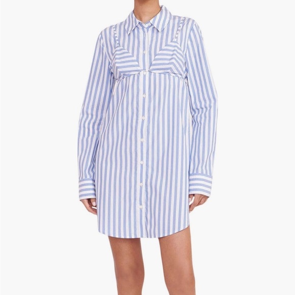 NWT Staud alita stripe triangle top and button up tunic shirt set - Picture 4 of 10